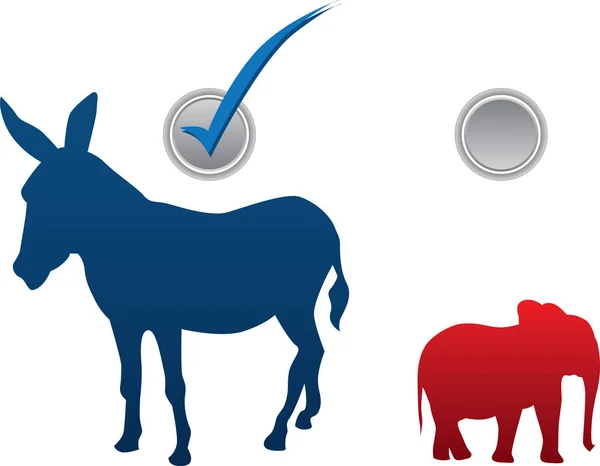 American Political Election Republicans Democrats Who Win — Stock Vector