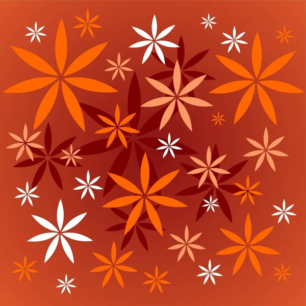 深红色背景下的花纹花纹 — 图库矢量图片
