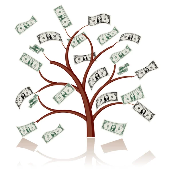 Imagem Árvore Dinheiro Ilustração Cores — Vetor de Stock
