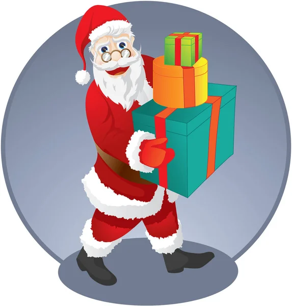 圣诞老人包装图像 彩色插图 — 图库矢量图片