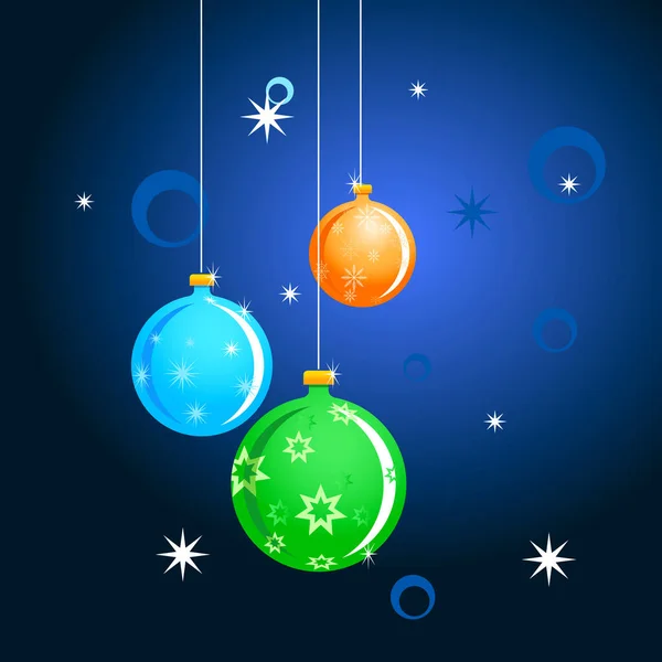 Christmas Balls Image Color Illustration — Stock Vector