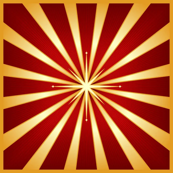 Квадратний Зірковий Спалах Відтінках Червоного Золота Сяючою Центральною Зіркою Використання — стоковий вектор