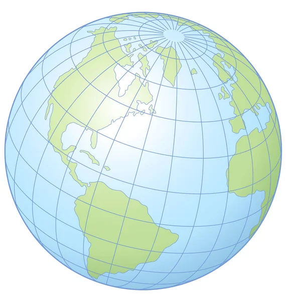 Jednoduchá Vektorová Ilustrace Zeměkoule Zobrazující Šířku Délku — Stockový vektor