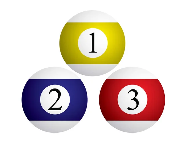 Três Bolas Bilhar Vermelho Azul Cor Amarela Ilustração Vetorial —  Vetores de Stock