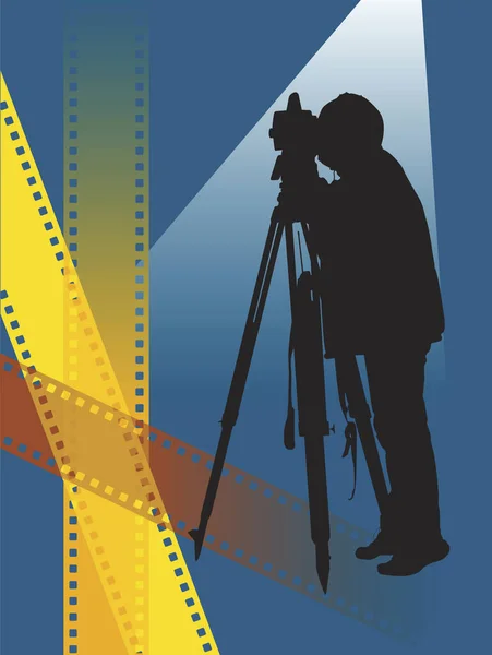 Silhouette Photographer Film Strips — Stock Vector