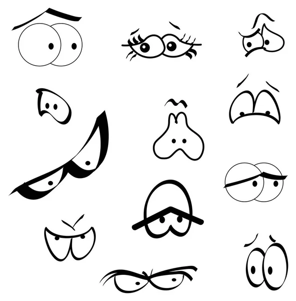 Muitos Muitos Olhos Desenhos Animados —  Vetores de Stock