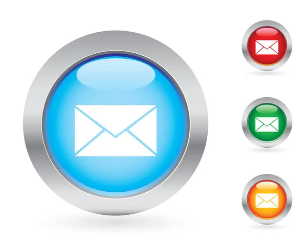 Glossy Mail Button Set More Button Sets Portfolio — Stock Vector