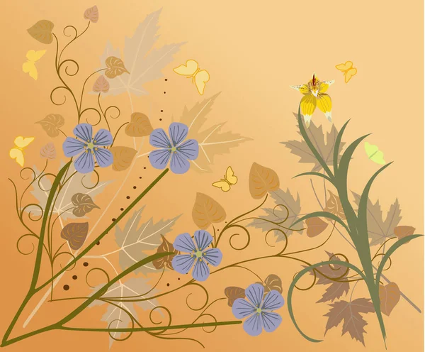 Soyut Sanat Yay Vektörü Çiçek Arkaplanı — Stok Vektör