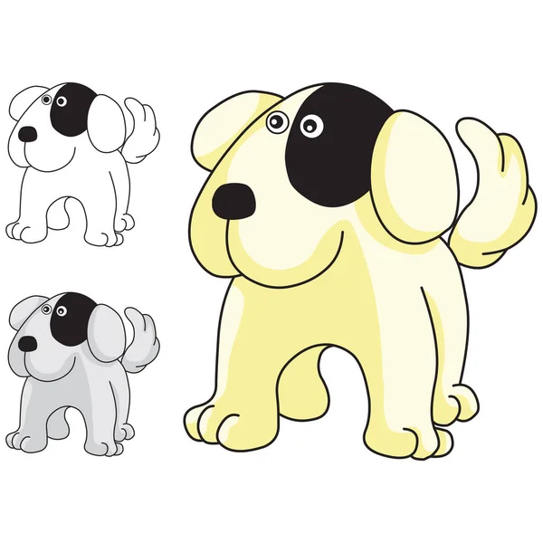 Симпатичная Карикатурная Собачья Иллюстрация — стоковый вектор