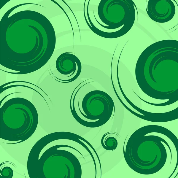 Abstraktní Spirálový Vzor Různými Odstíny Zelené — Stockový vektor