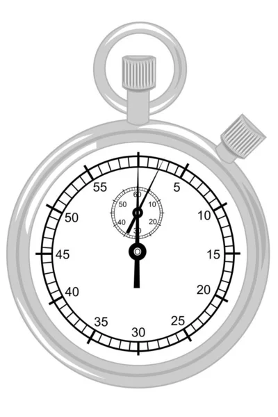 Image Chronomètre Argenté Illustration Couleur — Image vectorielle
