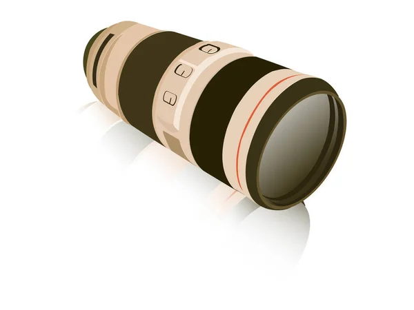Kamera Lensleri Izole Edilmiş Arka Grupta — Stok Vektör
