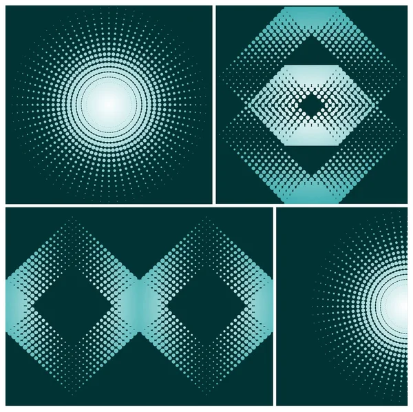 Abstract Halftone Elements Four Elements — Stock Vector
