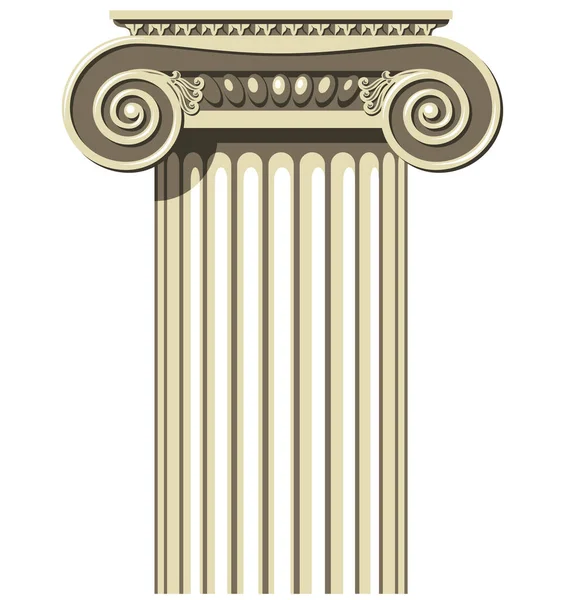Vector Illustration Greek Ionic Column — Stock Vector