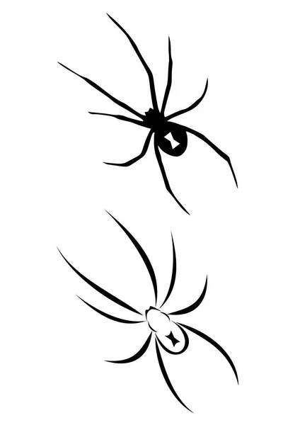 一个黑寡妇蜘蛛部落纹身 — 图库矢量图片