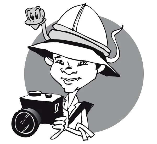 Fotograf Lub Pokój Ilustracja Lub Logo — Wektor stockowy
