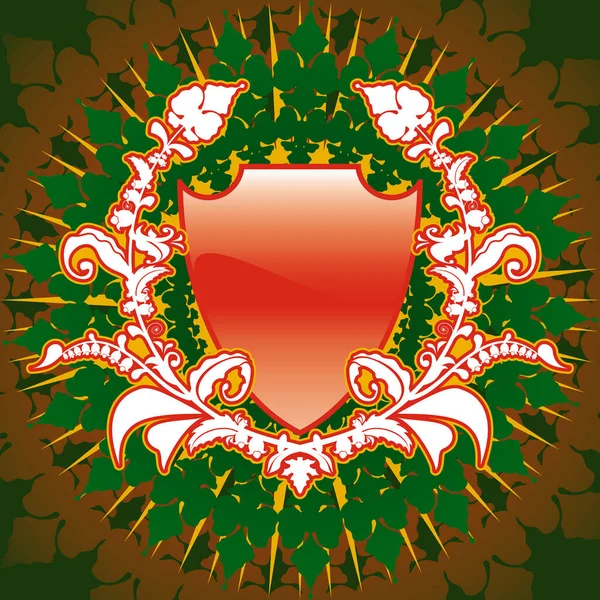 Bandiera Colorata Con Ornamenti Floreali — Vettoriale Stock
