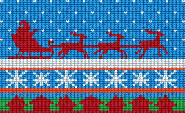 原版手工制作的圣诞针织表面附有节日细节 — 图库矢量图片