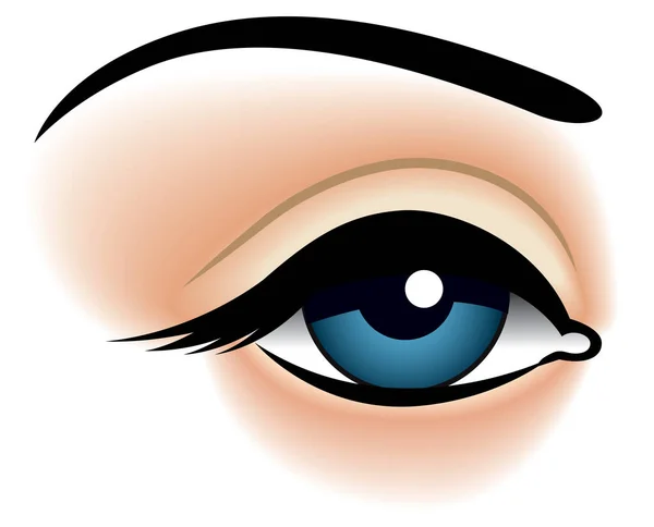 Junge Frau Blaues Auge Nahaufnahme — Stockvektor
