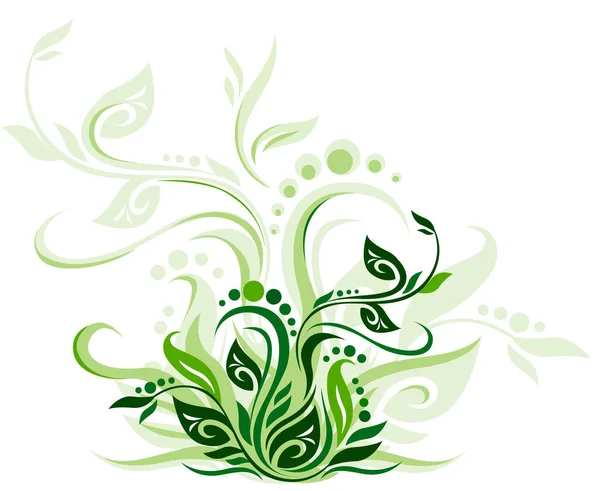 Зелений Квітковий Фон Векторний Дизайн Ілюстрації Листівок — стоковий вектор