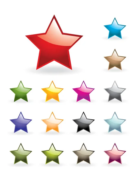 Colección Estrellas Brillantes Más Conjuntos Brillantes Cartera — Vector de stock