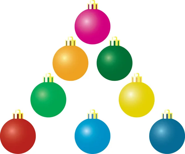 Χριστουγεννιάτικα Ματ Μπαλάκια Μια Διανυσματική Απεικόνιση Απομονώνεται Λευκό Φόντο Zip — Διανυσματικό Αρχείο