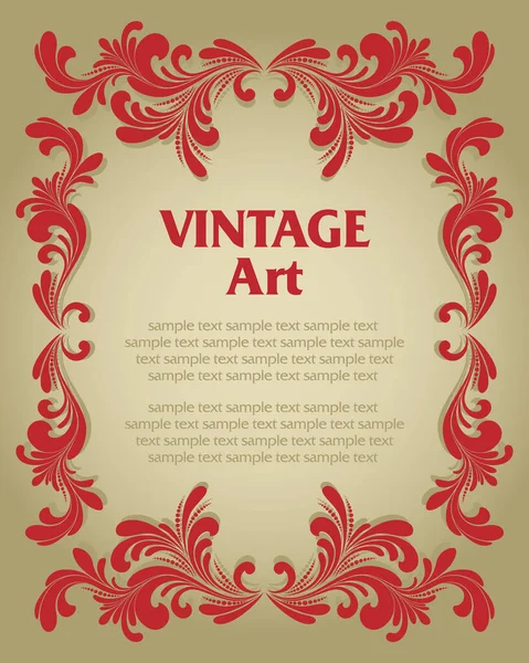 Vetor Vintage Template Frame Estilo Flor — Vetor de Stock