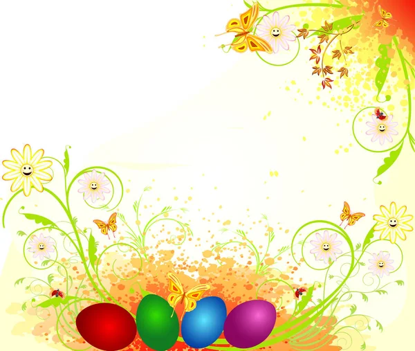 Pasqua Artistico Primavera Vettore Illustrazione — Vettoriale Stock