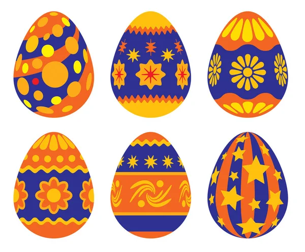 Páscoa Pintado Ovos Colorido Coleção —  Vetores de Stock