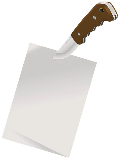 ナイフで固定された紙の葉ベクトルの背景 — ストックベクタ