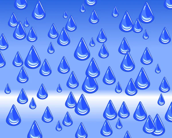 Vector Illustration Falling Raindrops — Stock Vector