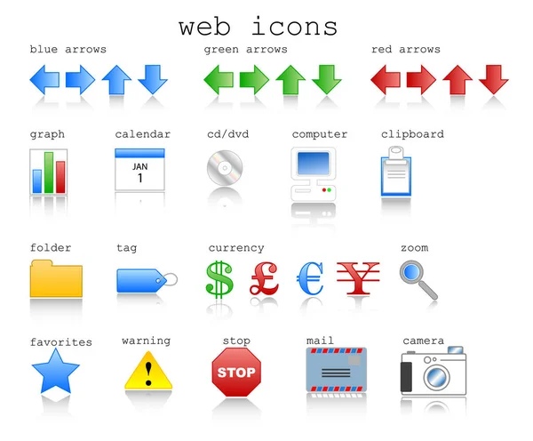 Verschiedene Websymbole Vektorformat Mit Internetthema — Stockvektor