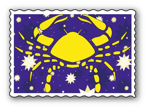 Ștampilă Zodiac Crab — Vector de stoc