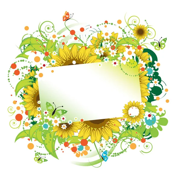 Cadre Floral Belle Image Illustration Couleur — Image vectorielle
