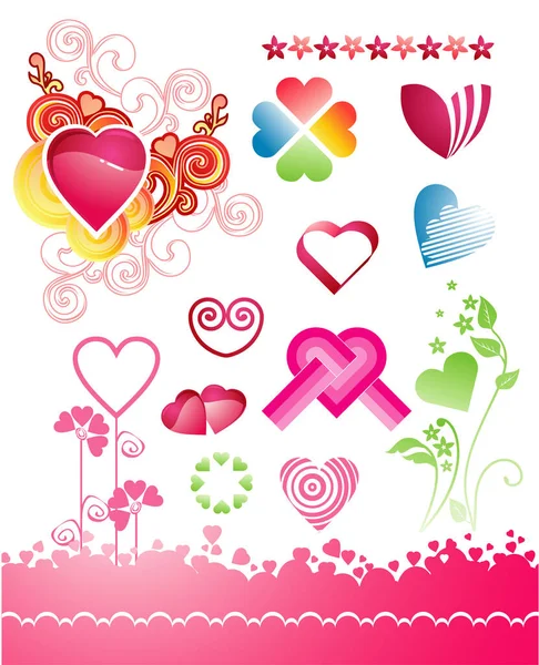Various Variants Hearts Your Design — Stock Vector