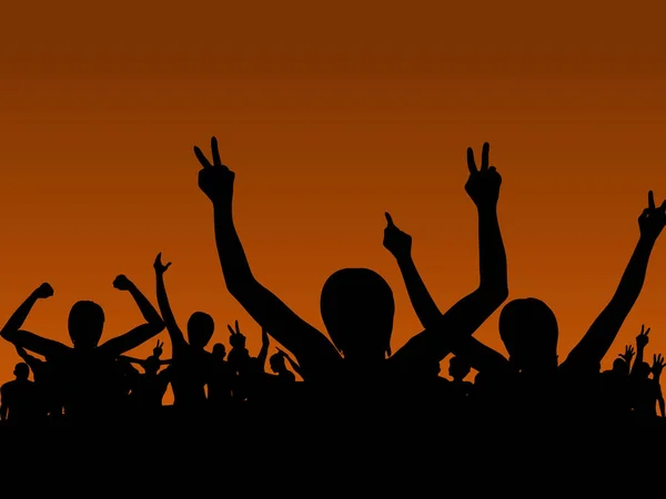 Ludzie Którzy Się Nimi Zachwycają Koncercie Rockowym — Wektor stockowy
