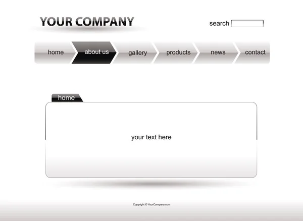 Sitio Web Plantilla Diseño Blanco — Vector de stock