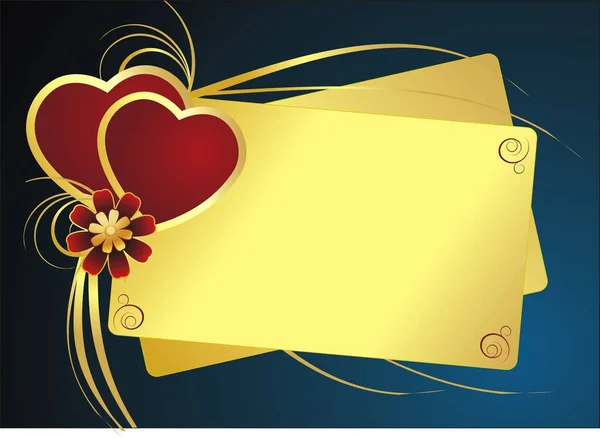 Vektor Valentinstag Karte Mit Herz Und Blume — Stockvektor