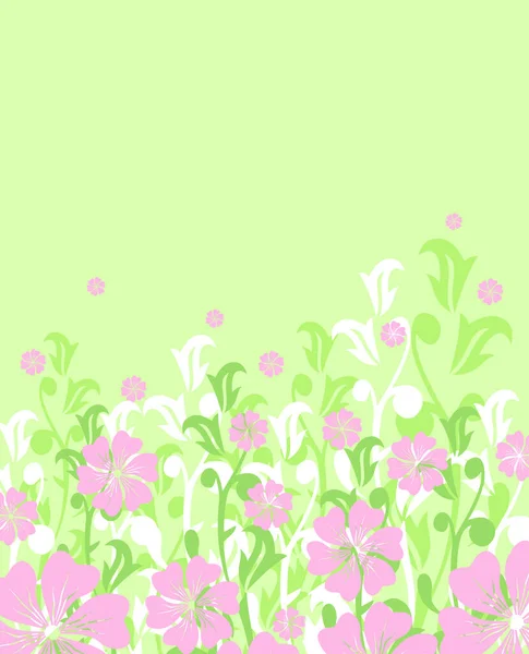 Floral Spring Summer Background Vector — Stock Vector
