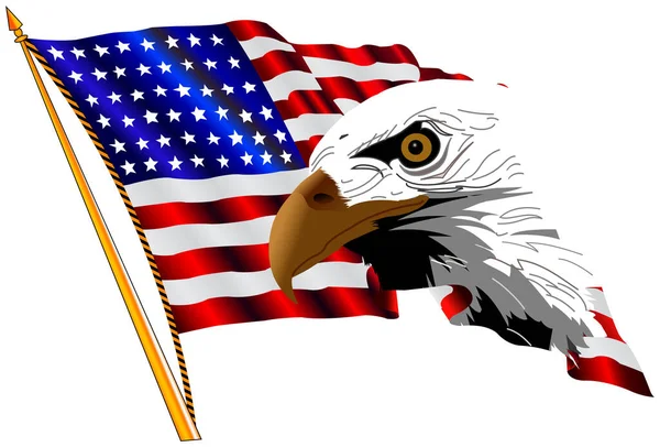 Αμερικανική Σημαία Και Αετός — Διανυσματικό Αρχείο