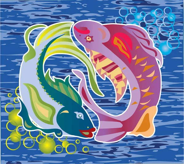 Декоративні Зображення Казкових Риб — стоковий вектор