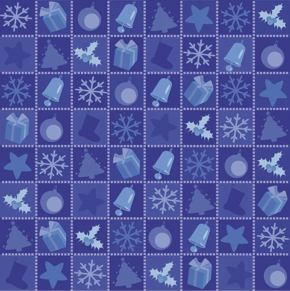 Modrý Vánoční Dekorace Pozadí — Stockový vektor