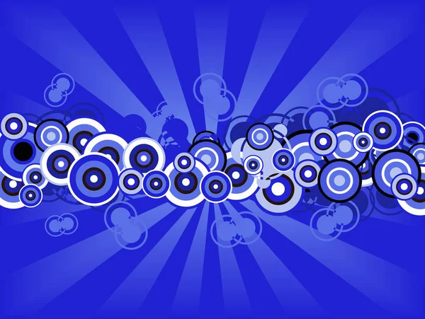 Retor Blue Cercles Formes Sur Fond Bleu Décoloration — Image vectorielle