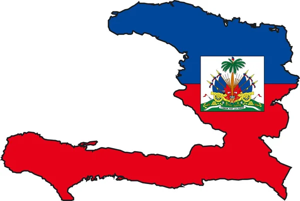 Haiti Den Bir Harita Bayrağın Llüstrasyon Vektörü — Stok Vektör