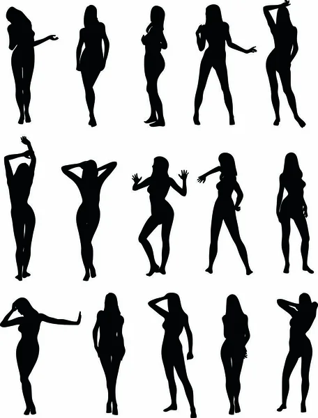 Illustration Silhouettes Femme Sexy — Image vectorielle