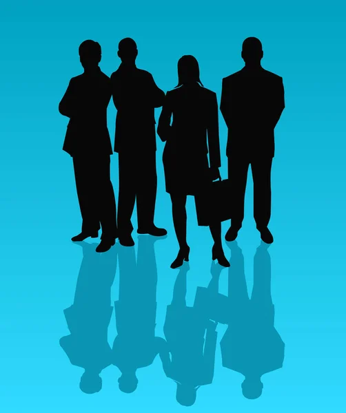 Business Team Vector Silhouettes — Stock Vector