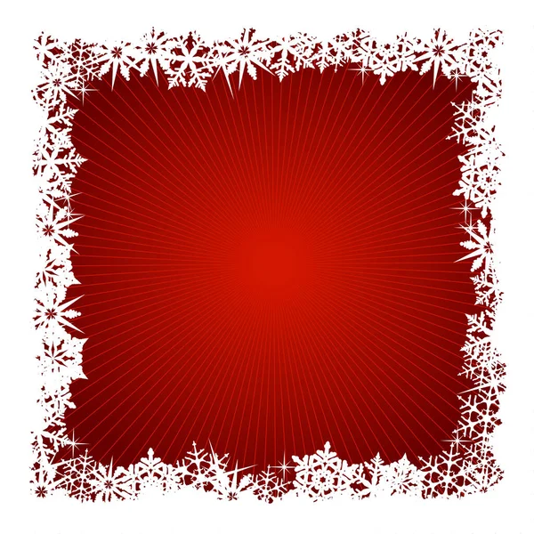 緑豊かなクリスマス 赤と白の冬の雪の結晶の背景 グローバルカラーの使用 ブレンド 雪片片物 — ストックベクタ