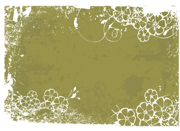 Fond Floral Texturé Grunge Détaillé — Image vectorielle