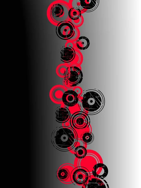 Röda Och Svarta Grunge Cirklar Blekning Svart Backgroun — Stock vektor