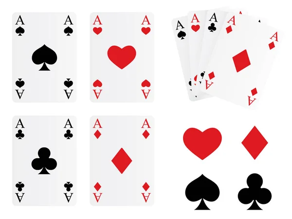 Playing Cards Symbols Grouped Easy Editing — Stock Vector